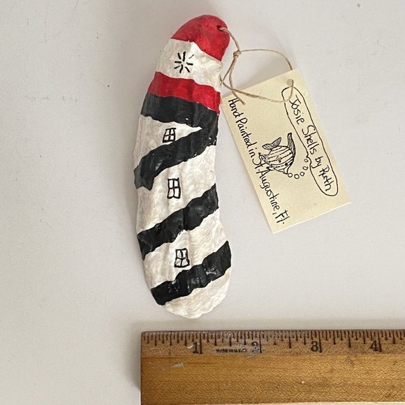 Oyster Shell Lighthouse Hand Painted Ornament Josie Shells by Ruth Florida NWT - Picture 5 of 5